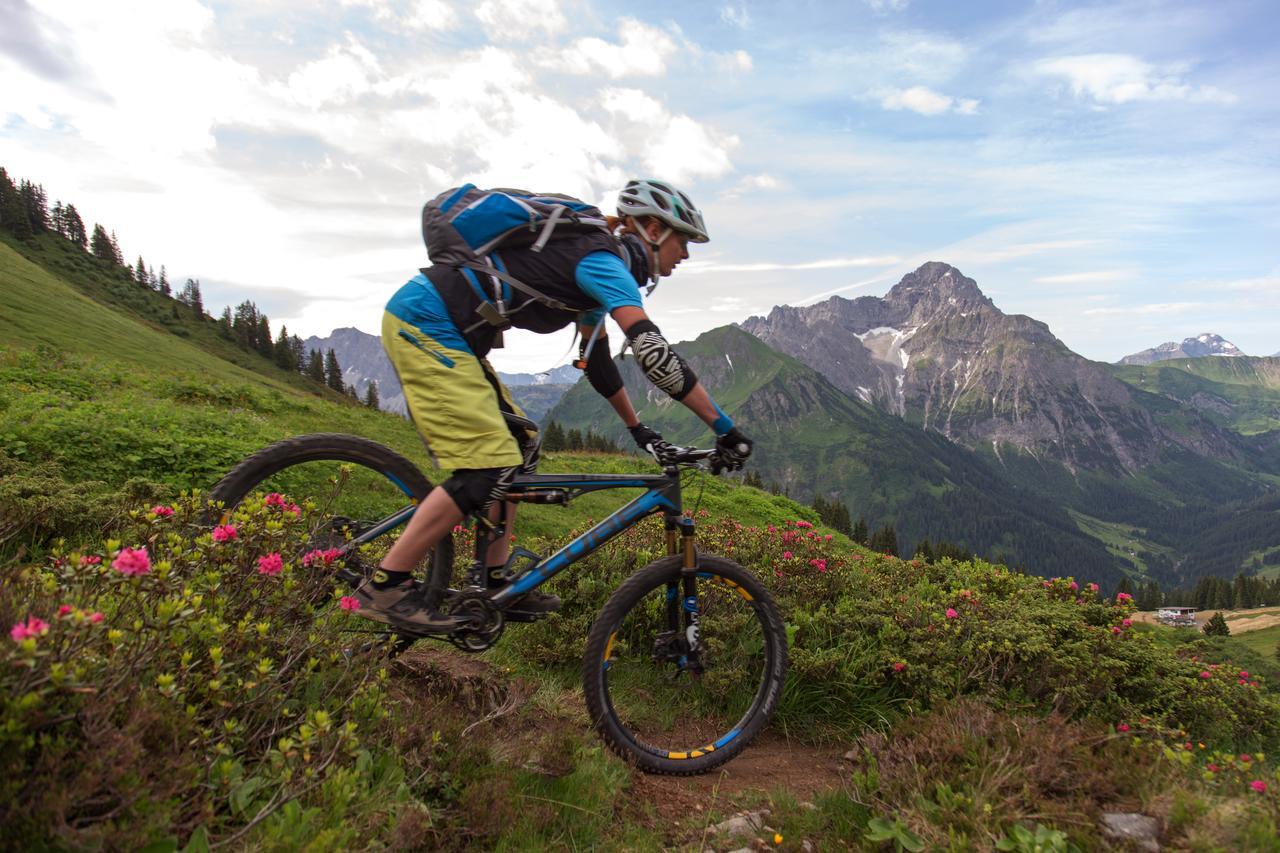 A-Rosa Ifen Hotel Kleinwalsertal Hirschegg  Bagian luar foto A mountain biker in the Alps